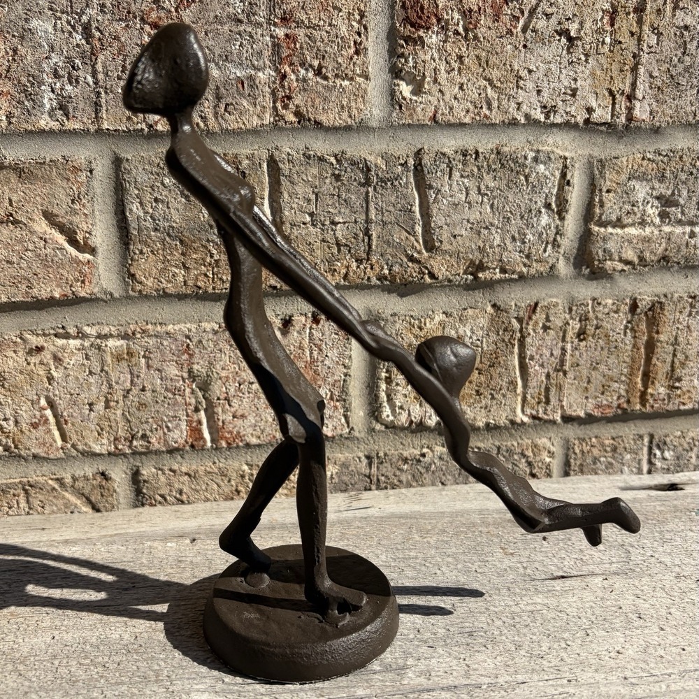 Mother and Daughter Dancing Iron Sculpture 7.5" Figurine Family Mothers Day Gift